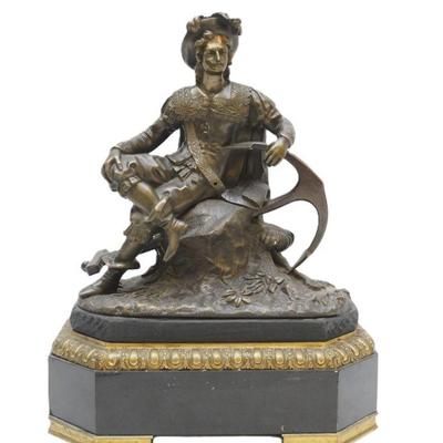 19th C FRENCH BRONZE CAVALIER
