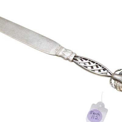 GEORG JENSEN ORNAMENTAL #83 STERLING CAKE KNIFE c. 1920