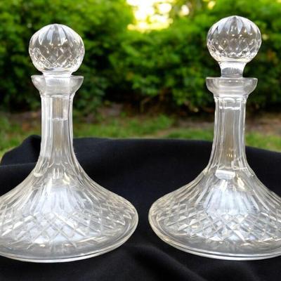 2 WATERFORD CRYSTAL LISMORE SHIP DECANTERS