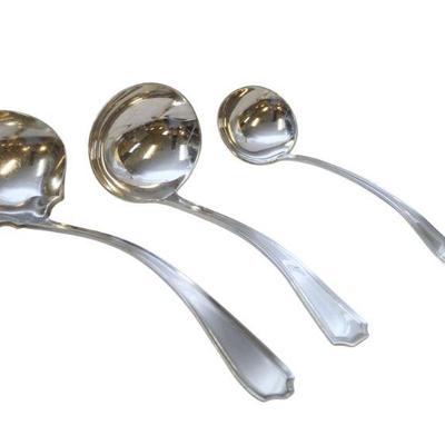 3 AMERICAN STERLING SILVER LADLES