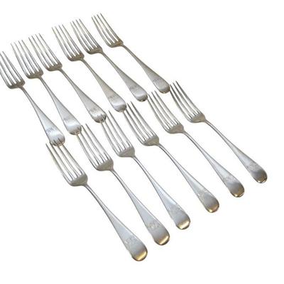 12 STERLING SILVER R .WALLACE & SONS DINNER FORKS