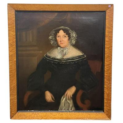 AMERICAN WOMANS PORTRAIT OIL PAINTING