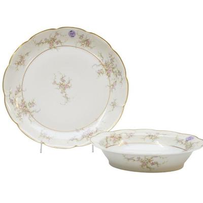 THEODORE HAVILAND ROSALINDE SAUCE BOWL AND SERVING PLATTER