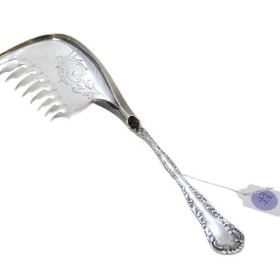 WOOD & HUGHES STERLING SILVER LOUIS XV 1880 MACARONI SERVER