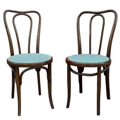 PAIR ANTIQUE J & J KOHN BENTWOOD CHAIRS AUSTRIA