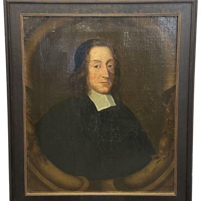 ANTIQUE PORTRAIT OF A GENTLEMAN OIL PAINTING