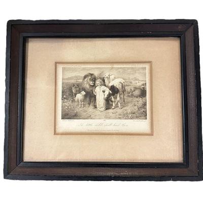 ANTIQUE 1896 WILLIAM STRUTT SEPIA LITHOGRAPH "PEACE"