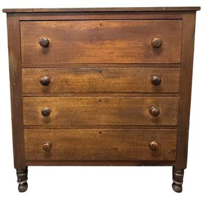 ANTIQUE SHERATON CHEST OF DRAWERS