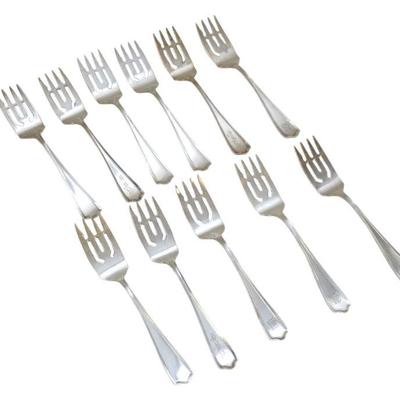 11 STERLING SILVER INDIVIDUAL SALAD FORKS 1910 MARYLAND