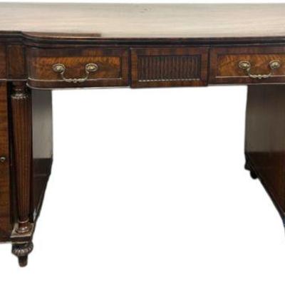 ANTIQUE ENGLISH REGENCY FLAME MAHOGANY BUFFET
