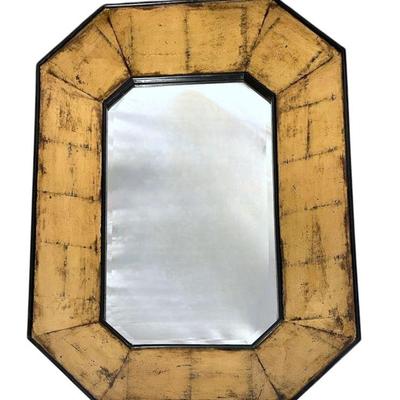 LARGE VINTAGE OCTAGONAL GOLD DECORATIVE MIRROR