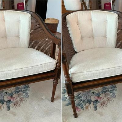 Set Of Two Cane Ethan Allen Chairs 