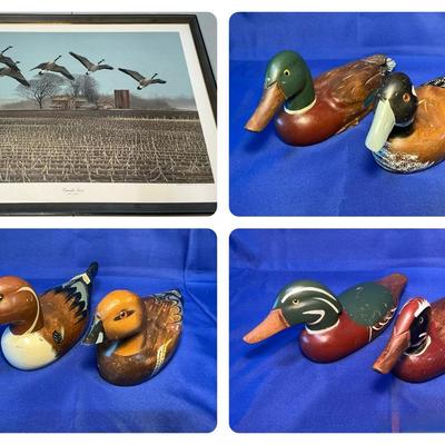 Canadian Goose Print & Wooden Ducks 