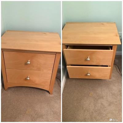 Set Of 2 Birch Wood End Tables