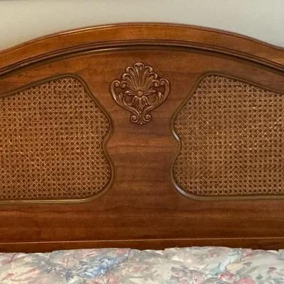 Queen Wood & Cane Headboard