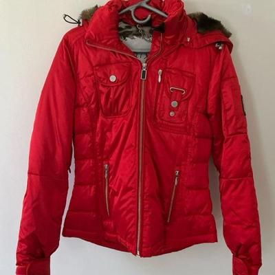Obermeyer Red Satin Faux Fur Lined Hood Jacket 6