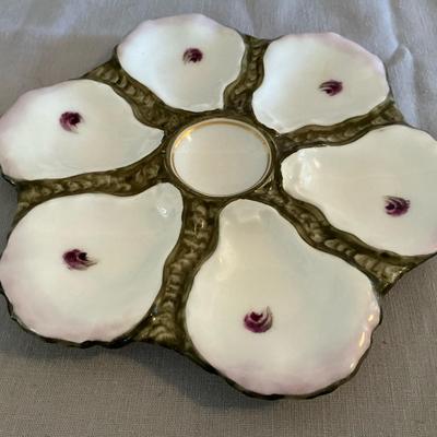 Haviland Limoges Porcelain 6 Well Oyster Plate 