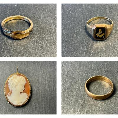 10k Gold - Inc Size 3 Masonic Ring 