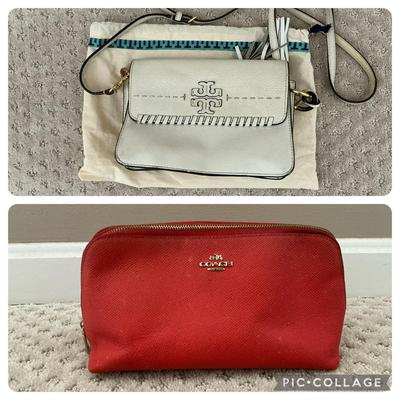 Tory Burch McGraw Whipstitch Bag & Coach Cosmetic Case