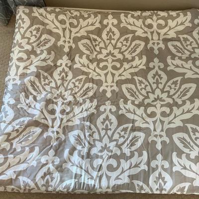 Charter Club Damask Gray White Pima Cotton King Comforter