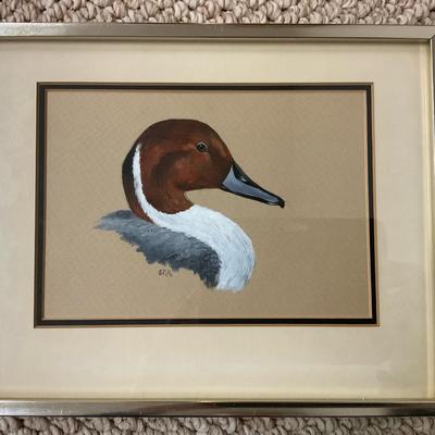 Elizabeth Rhine Ruhl Signed Framed Duck Painting