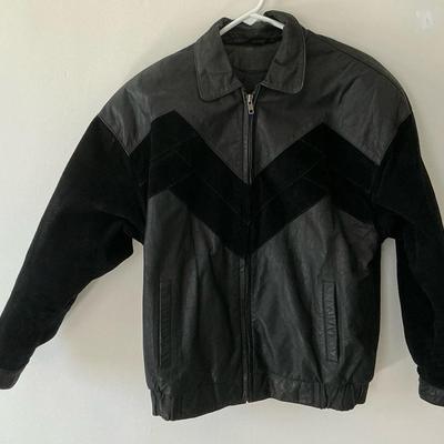 Vintage Hunt Club Black Leather Suede Bomber Jacket S