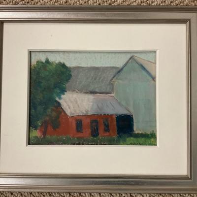 Moran Signed Framed Barn Pastel