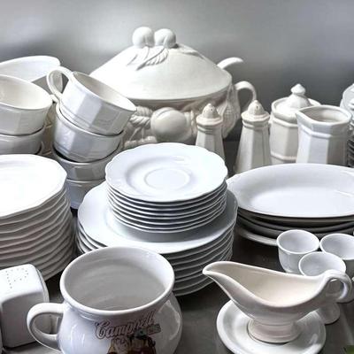 Lot 110: Mix And Match White China.. Some Pfaltzgraff…