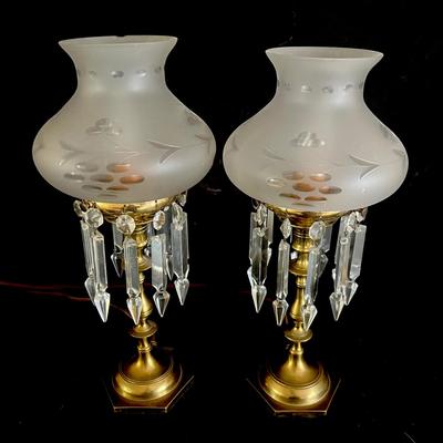 Lot 322: Victorian Astral Lamp Pair