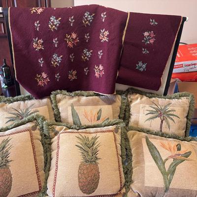 Lot 273: Home Decor Pillows And Table Runners