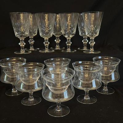 Lot 307: Vintage Crystal Glasses And Cocktail Serving Glasses
