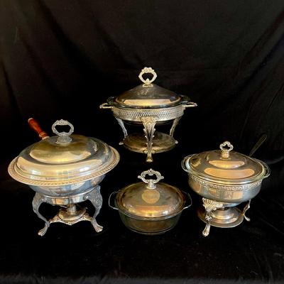 Lot 312: Silver Plated Chafing Dishes