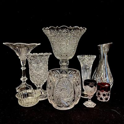 Lot 302: Crystal And Cut Glass Vases And Decor 