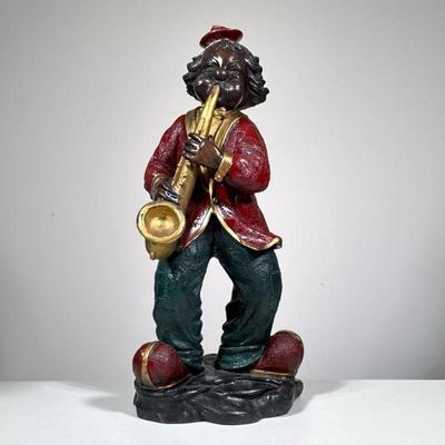 “CONTI” BRONZE CLOWN FIGURE | Signed “Conti” on the base, painted bronze figure. - h. 18 in