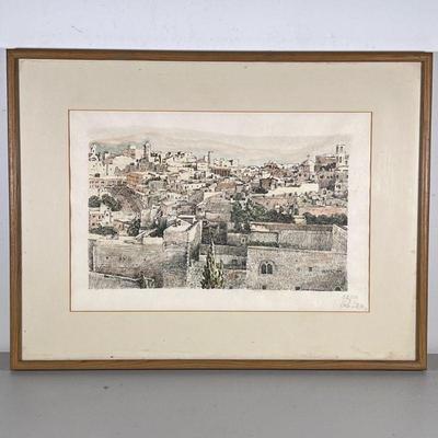 ANDRIE REVESZ SIGNED PRINT | Cityscape Print on paper 12 x 18 in. Sight Pencil signed and numbered “22/50” lower right. - h. 19 x w. 25 in


