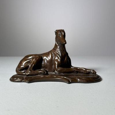 T. Acevedo Dog Figure | Tony Acevedo bronze overlaid wood, signed. - l. 5.75 in

