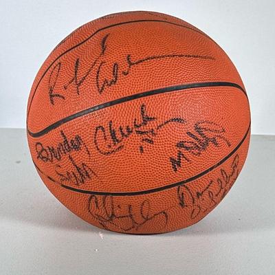 Nets Signed Basketball | Signed basketball with New Jersey Nets players c. 1992-93 including Kenny Anderson, Dwayne Schnintzius, and Dan...
