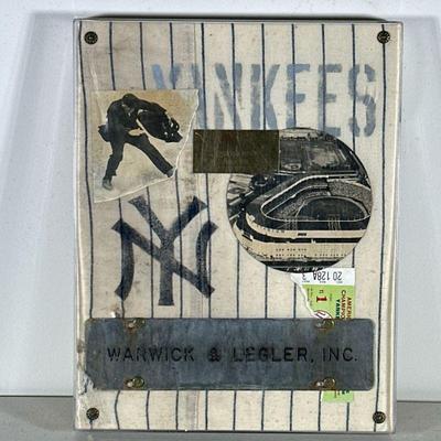 (1pc) Yankee Stadium Memorabilia | Ticket stub amongst framed ephemera, Presented by Business Week. - h. 14 x w. 11.5 in