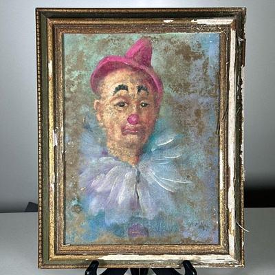 Clown Oil Painting | il on canvas Signed and dated lower right (59?) With studio stamp on verso, inscribed "Max / 2970 Clown"....