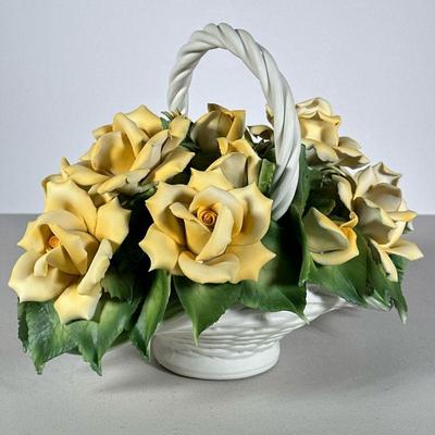 Bisque Flower Arrangement | Franklin Mint 1990, made in Italy. - h. 9 x w. 10 in