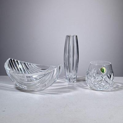 (3pc) TIFFANY & CO. & WATERFORD CRYSTAL | Including: a Tiffany & Co. crystal bowl, a Waterford crystal bud vase, and a...
