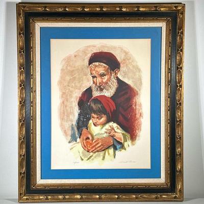SANDU LIBERMAN (1923-1977), LITHOGRAPH | Man & Child. Lithograph on paper 25 x 19.5 in. Sight Signed lower right & numbered...