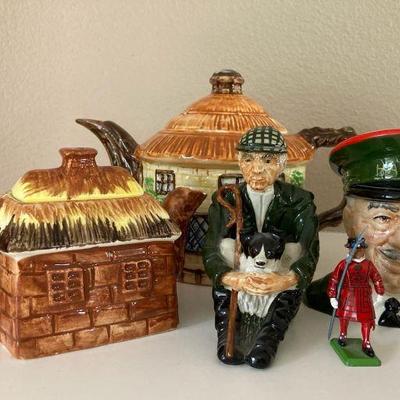 Cottage teapots and harrods mug