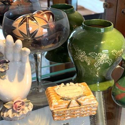 Collectible decor vases eggs, trinket box & more