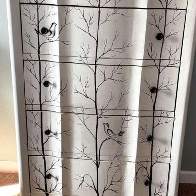 Painted bird" chest of drawers