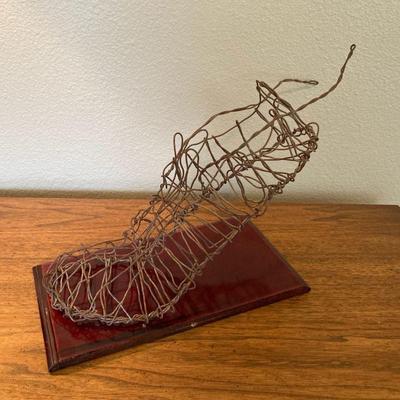 Wire shoe sculpture