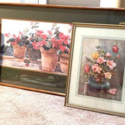 Floral theme prints a watercolor