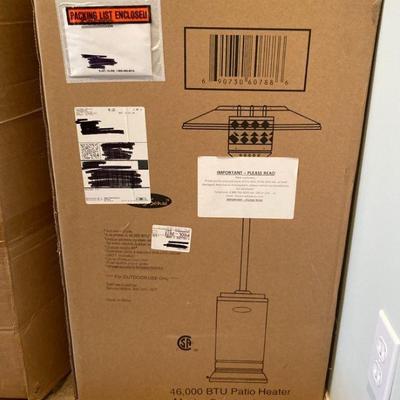 Mocha powder coated patio heater in box