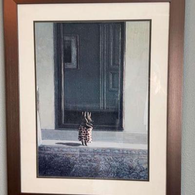 Michael sowa bunny dressing" framed print