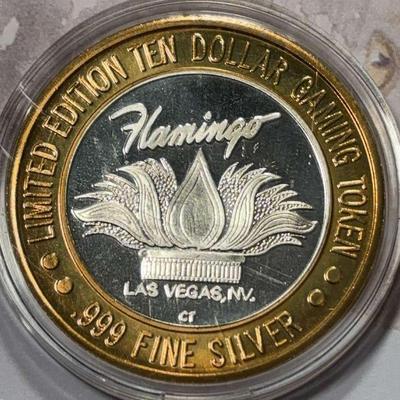 10 flamingo hotel & casino .999 silver coin